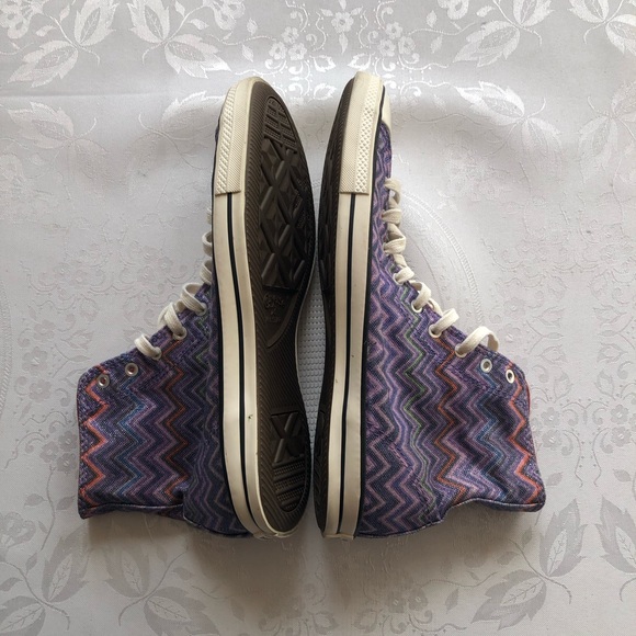 Converse Chuck Tylor MISSONI Purple Sparkling High-Top Sneakers Women’s Size 7.5 - Picture 15 of 16